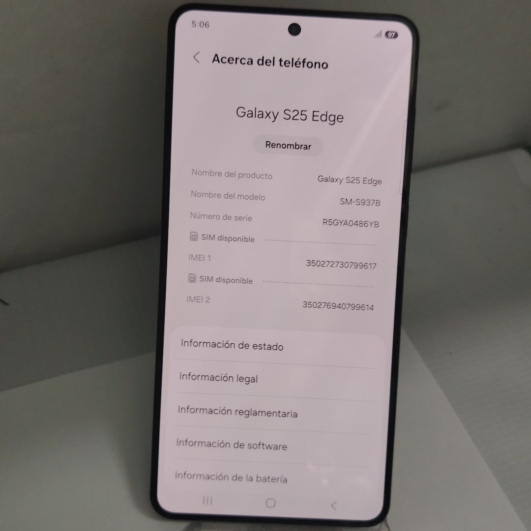 CELULAR SAMSUNG GALAXY S25 EDGE SM-S937B (2025) 256 GB 12 GB RAM (SEMINUEVO)