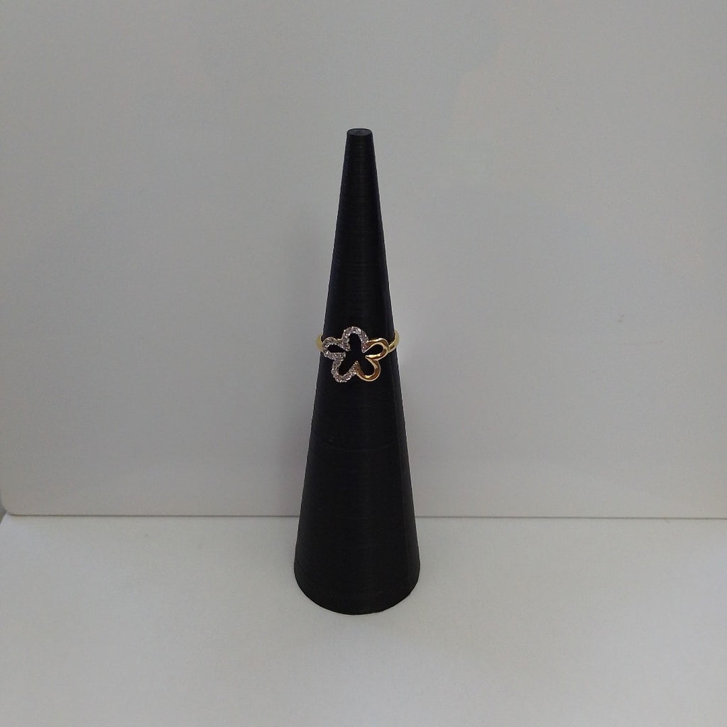 ANILLOS FIG FLOR CON CIRCONIAS 14K TALLA 7 1.4 GR (NUEVO)