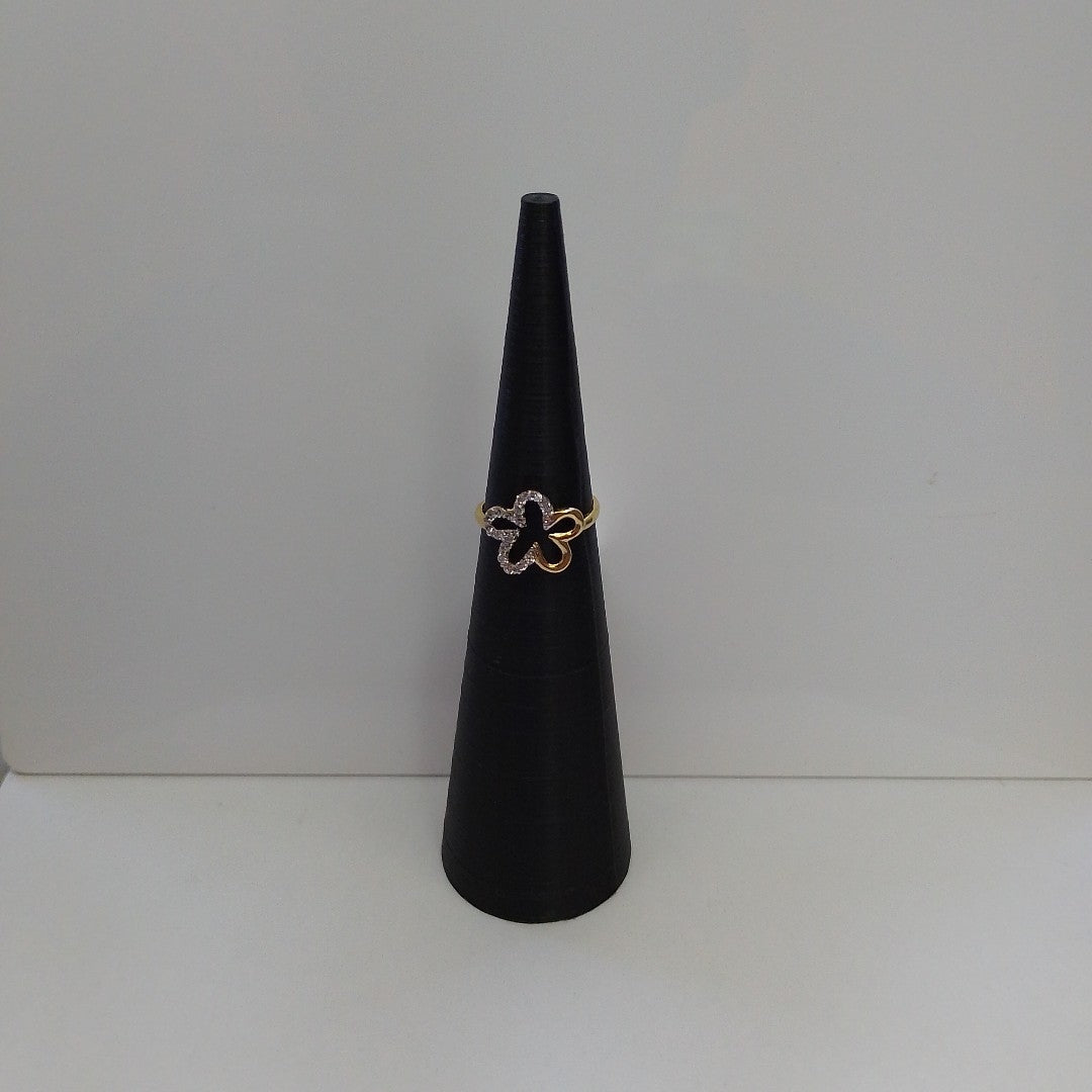 ANILLOS FIG FLOR CON CIRCONIAS 14K TALLA 7 1.4 GR (NUEVO)