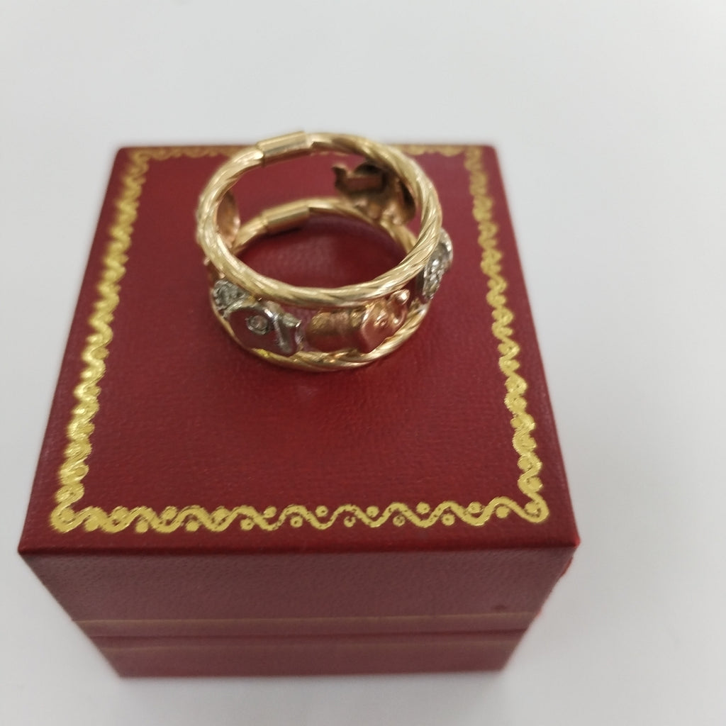 ANILLO ORO, ORO COMBINADO 10 K 4.6 GRMS (SEMINUEVO)