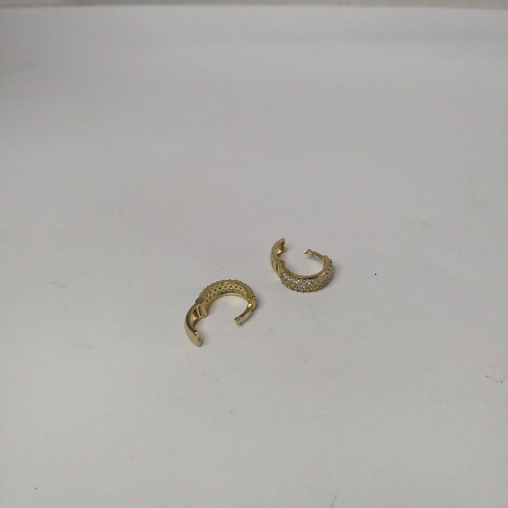 ARETES HUGGIE CON CIRCONIAS 14K 2.2 GR (NUEVO)