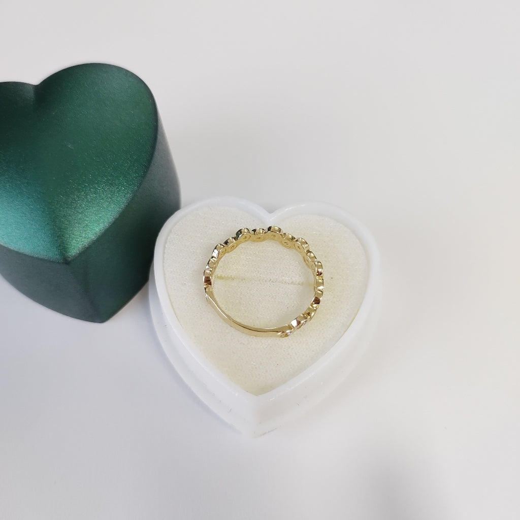 ANILLO ANILLITO C CIRCONIAS 14K 8 TALLA 2.1 GR (NUEVO)