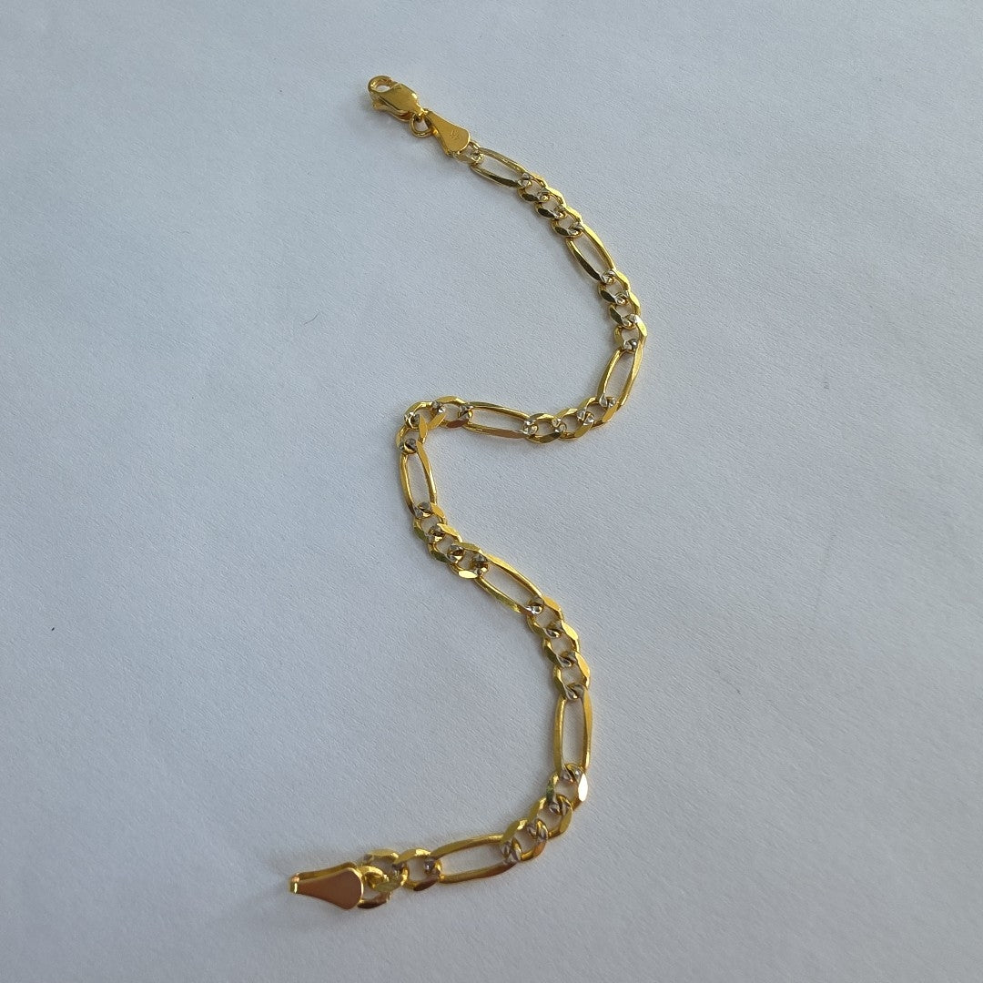PULSERA 3X1 DIAMANTADA 14K 18 CM 4.5 GR (NUEVO)