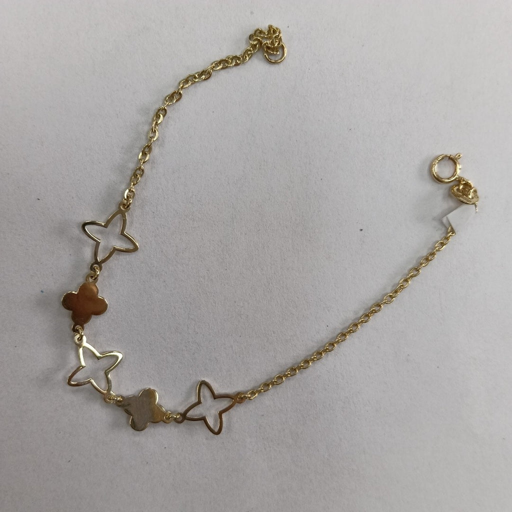 PULSERA TEJIDO ESP CON TREBOL 14K 18 CM 1.5 GR (NUEVO)