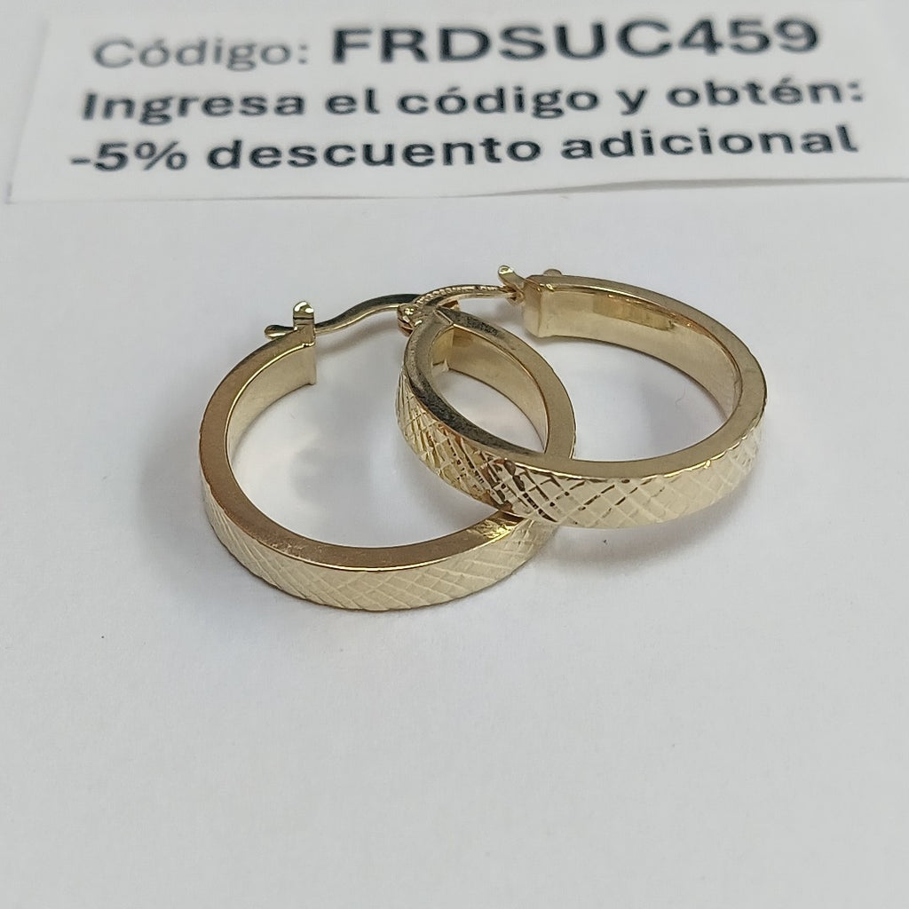 ARETES TEJIDO ARRACADAS FACETADAS 14K 2.9 GR (NUEVO)