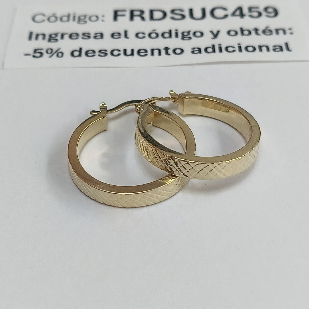 ARETES TEJIDO ARRACADAS FACETADAS 14K 2.9 GR (NUEVO)
