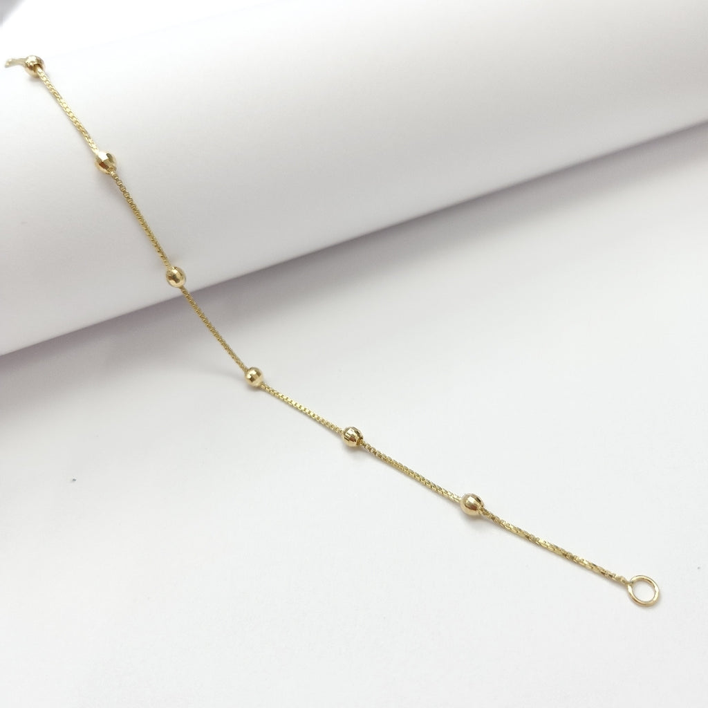 PULSERA ESPECIAL CON BOLITAS 14K 18 CM 1.4 GR (NUEVO)