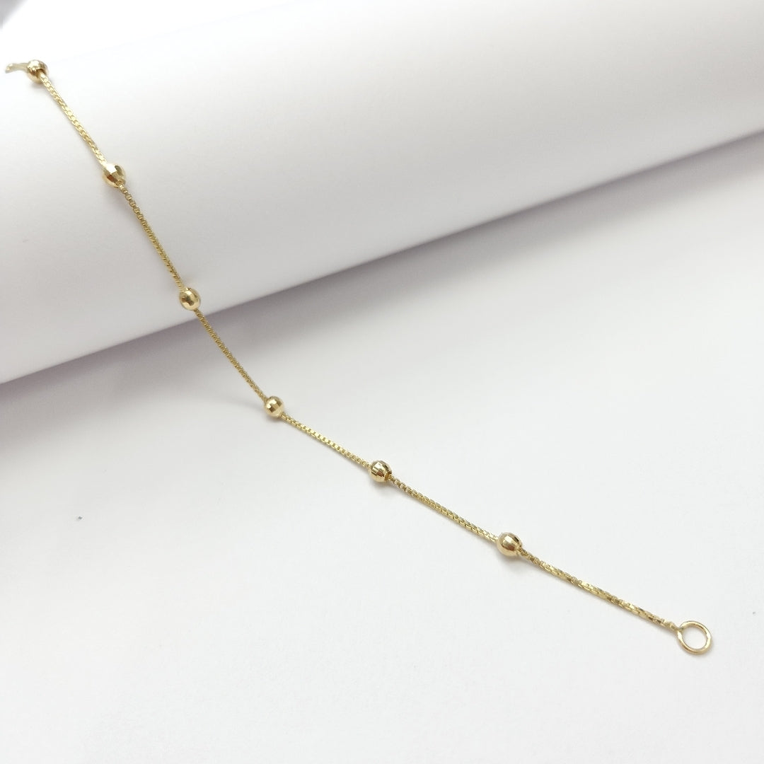 PULSERA ESPECIAL CON BOLITAS 14K 18 CM 1.4 GR (NUEVO)