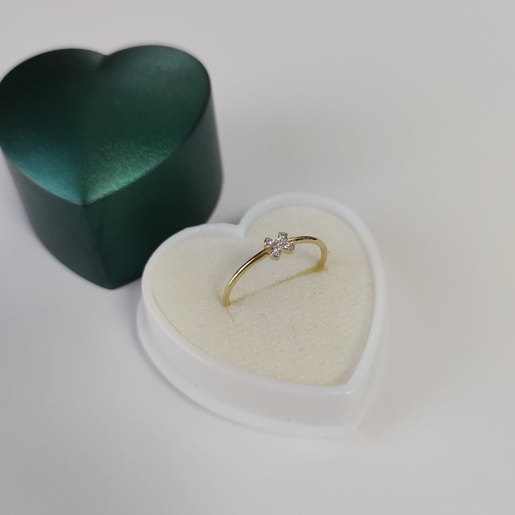 ANILLO ANILLITO C CIRCONIAS 14K 7 TALLA 0.7 GR (NUEVO)