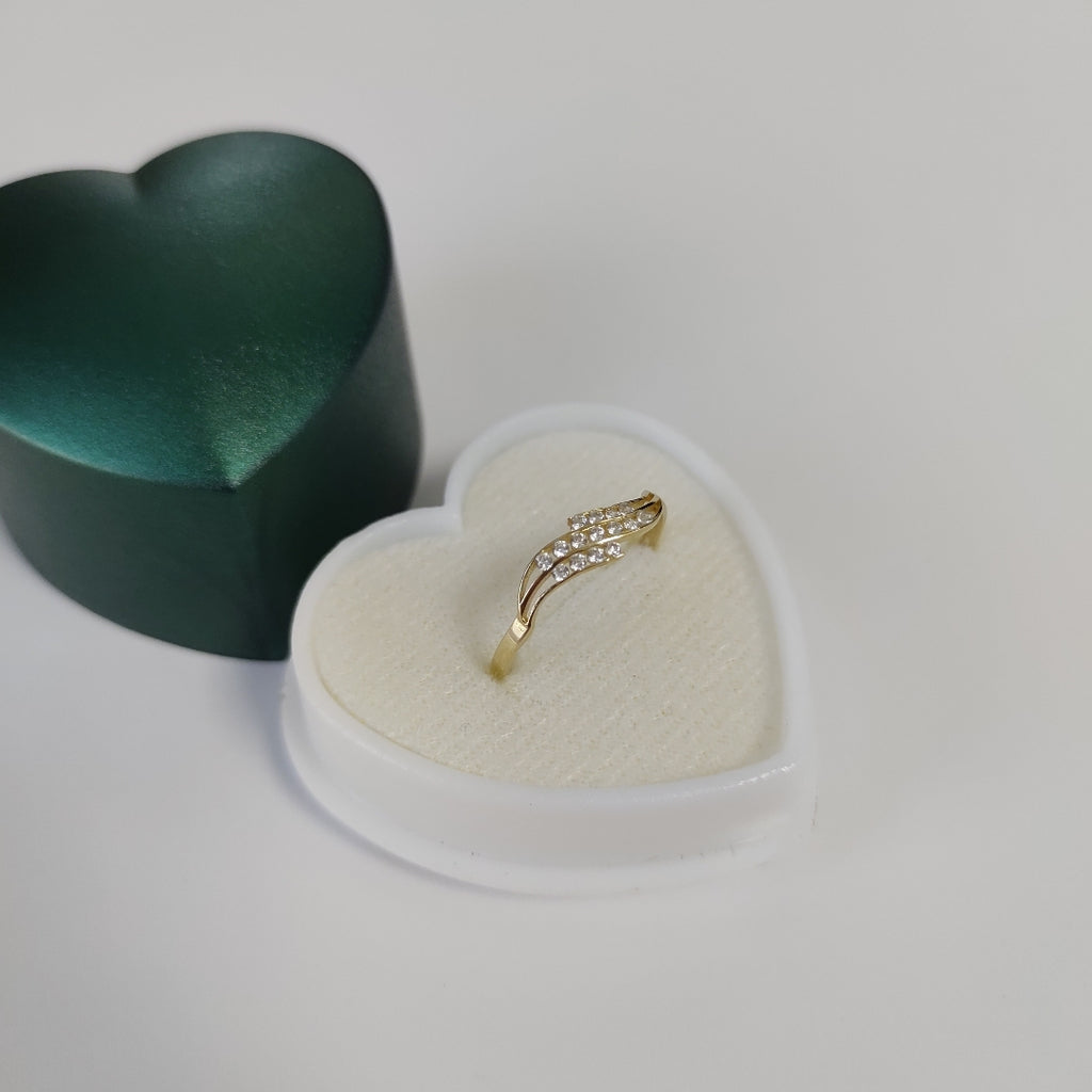 ANILLOS C CIRCONIAS 14K TALLA 8 0.9 GR (NUEVO)