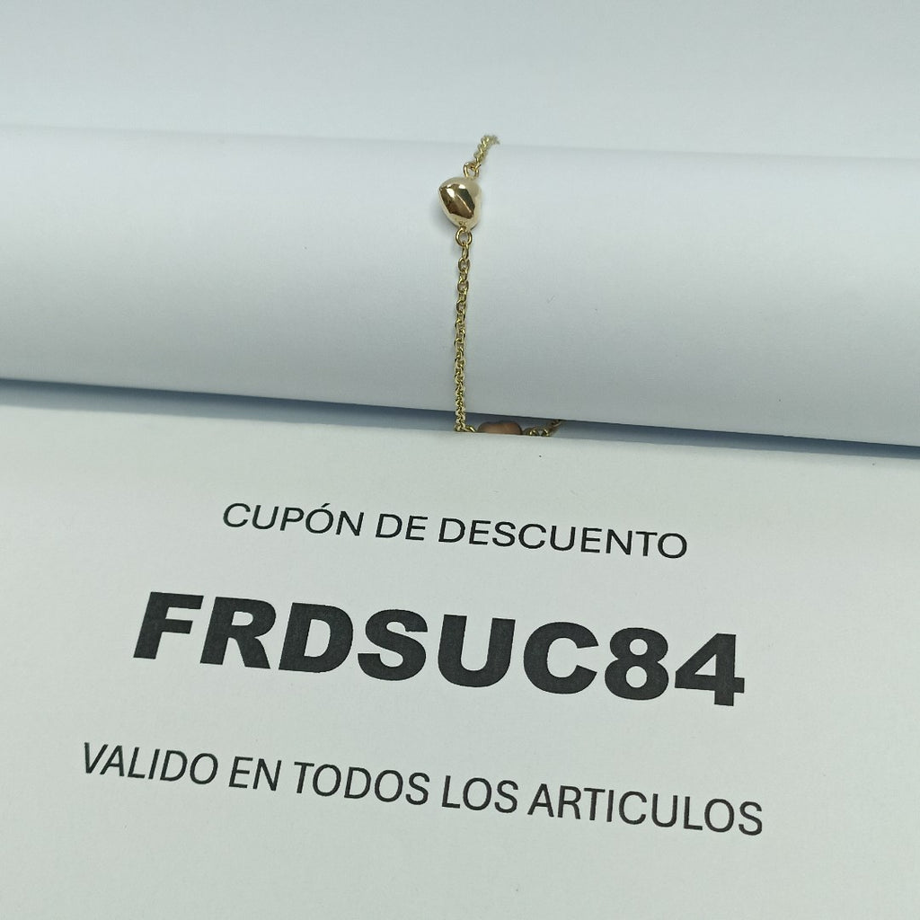 PULSERA ESP CON CORAZONES COMBINADOS 14K 18 CM 1.6 GR (NUEVO)