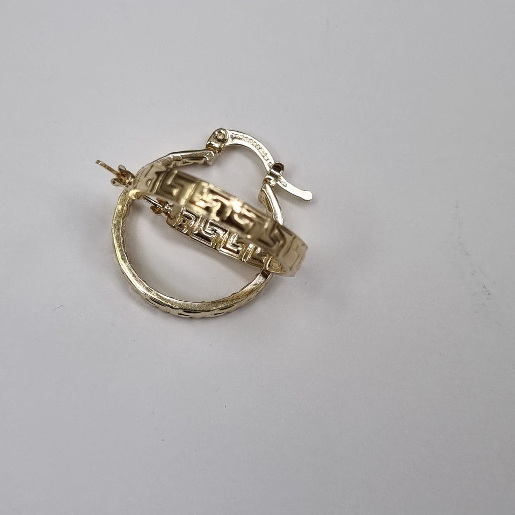 ARETES TEJIDO ARRACADAS TIPO GRECAS 14K 2.1 GR (NUEVO)