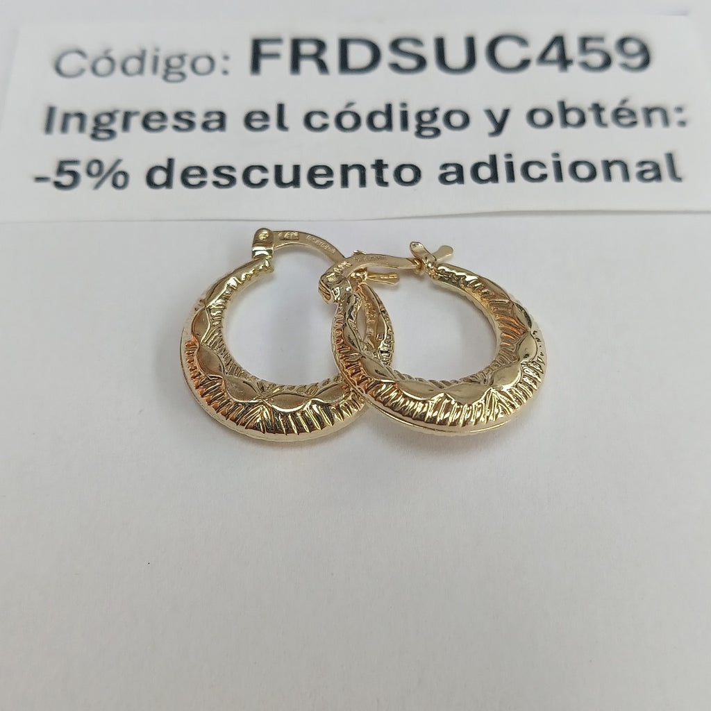 ARETES ARRACADAS HUECAS 14K 1.7 GR (NUEVO)