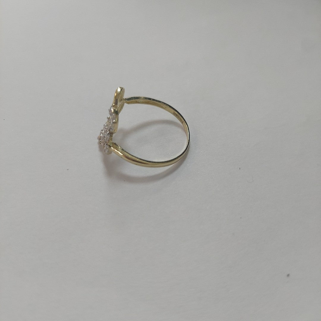 ANILLOS FIG FLOR CON CIRCONIAS 14K TALLA 7 1.4 GR (NUEVO)