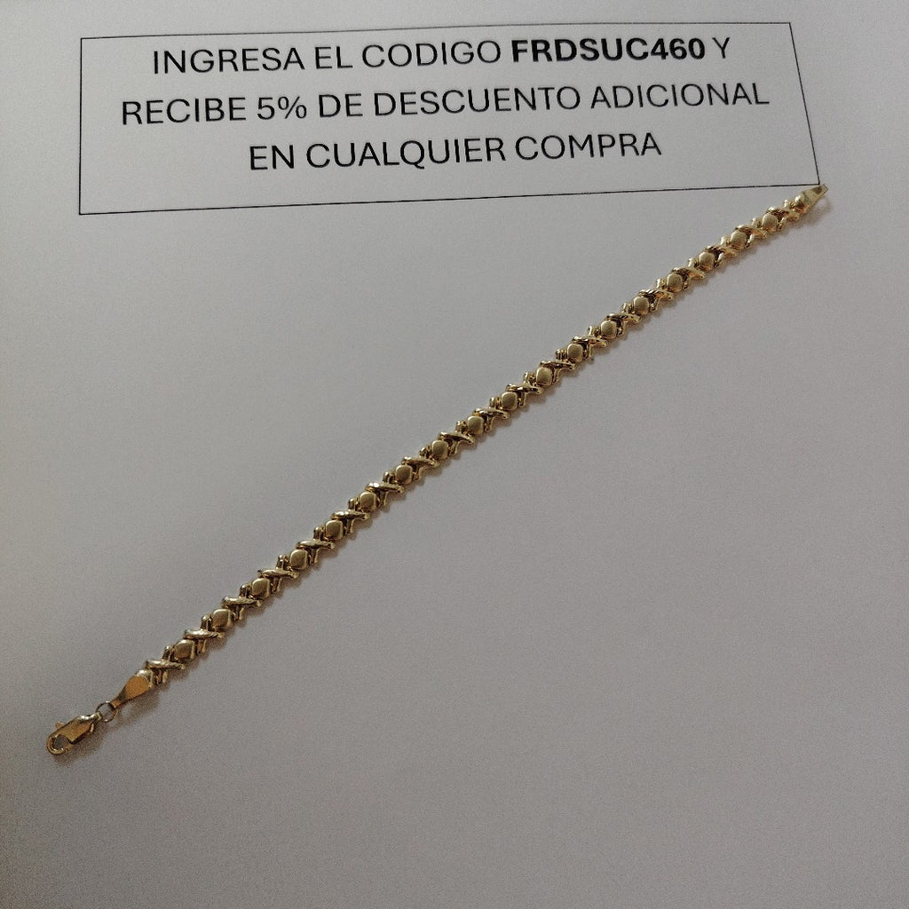 PULSERA ESPECIAL XOXO 14K 18 CM 6.1 GR (NUEVO)