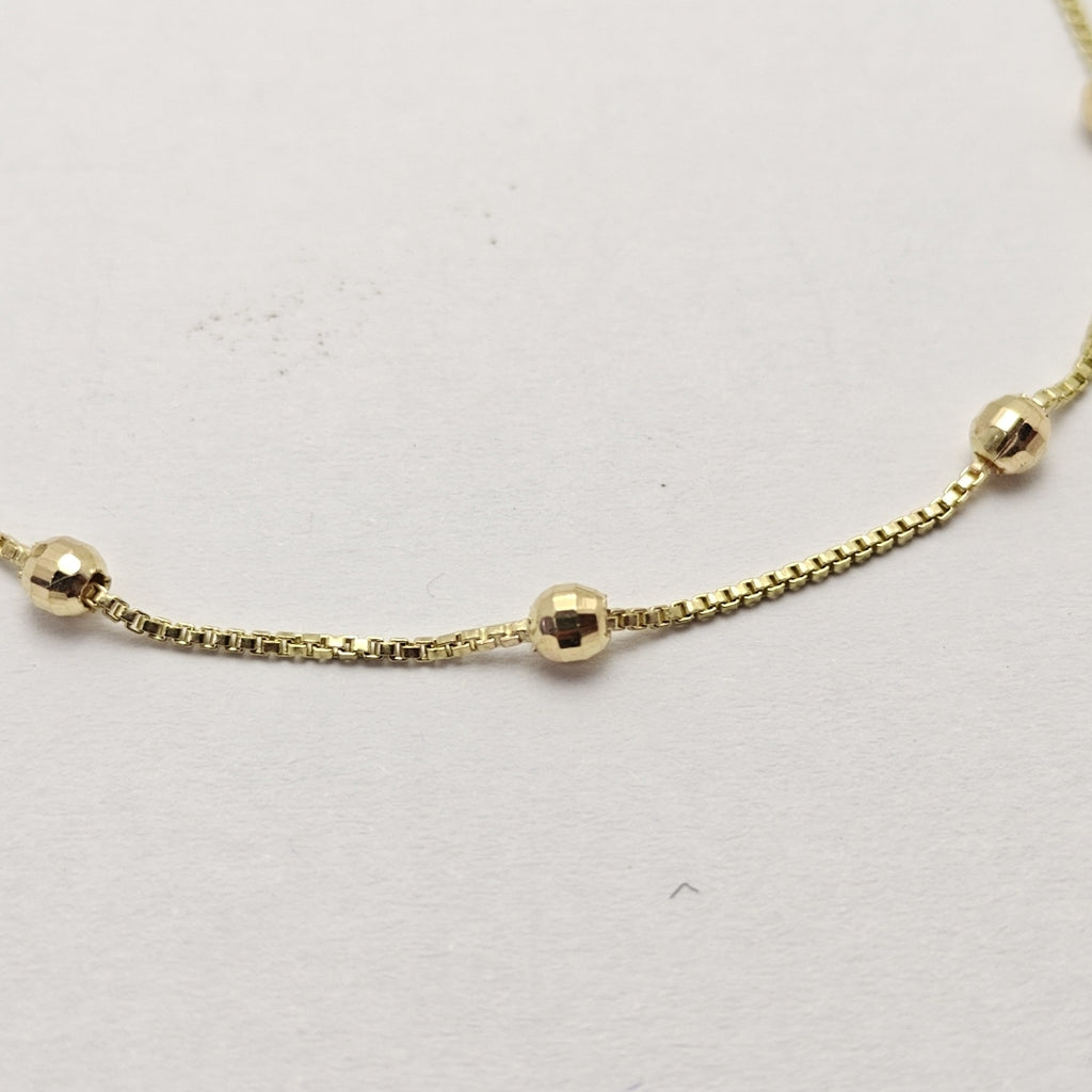 PULSERA ESPECIAL CON BOLITAS 14K 18 CM 1.4 GR (NUEVO)