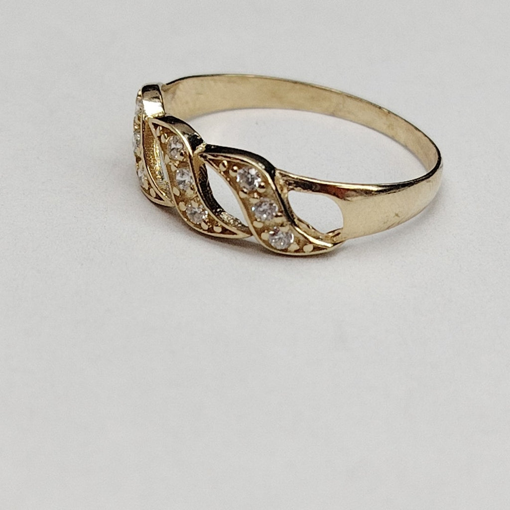 ANILLOS CON CIRCONIAS 14K TALLA 8 1.4 GR (NUEVO)