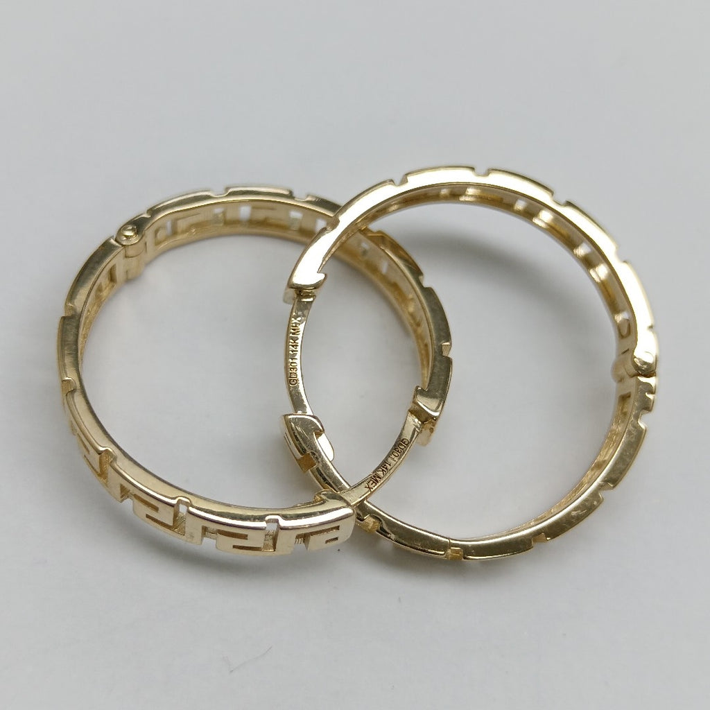 ARETES ARRACADA C GRECAS 14K 4.9 GR (NUEVO)