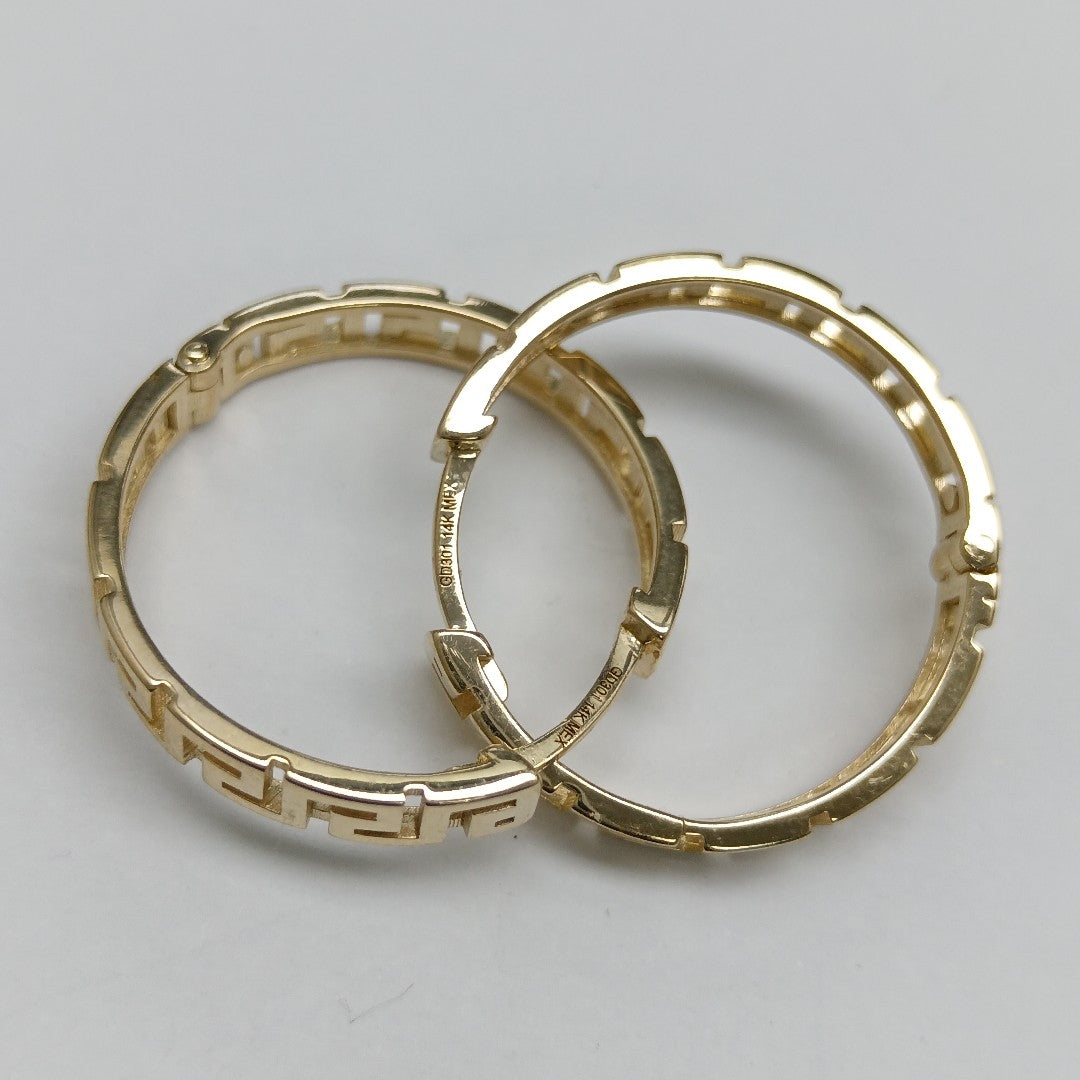 ARETES ARRACADA C GRECAS 14K 4.9 GR (NUEVO)