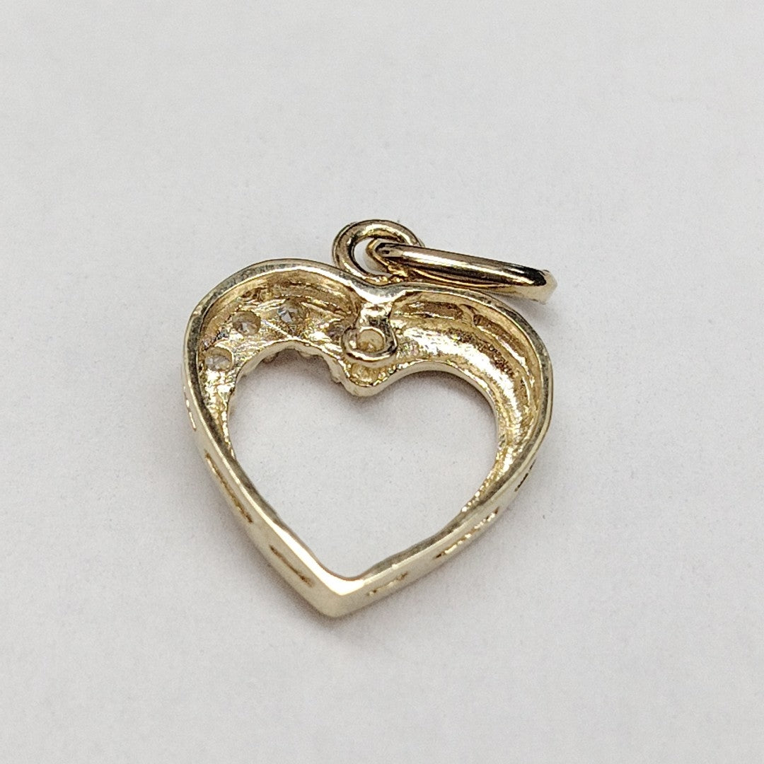 DIJE CORAZON CON CIRCONIAS 14K 1.4 GR (NUEVO)