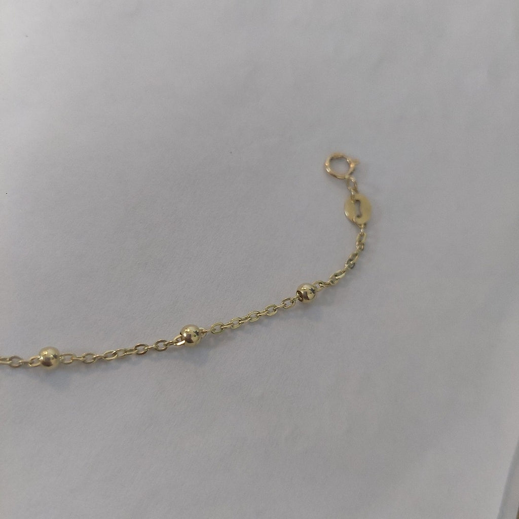 PULSERA TEJIDO ESPECIAL CON DOS CORAZONES 14K 18 CM 1.7 GR (NUEVO)