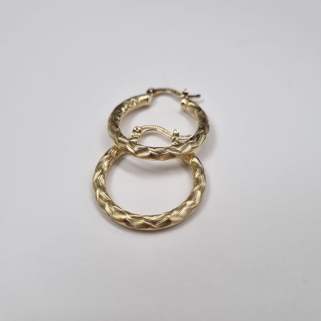 ARETES TEJIDO ARRACADA LABRADA 14K 2.7 GR (NUEVO)