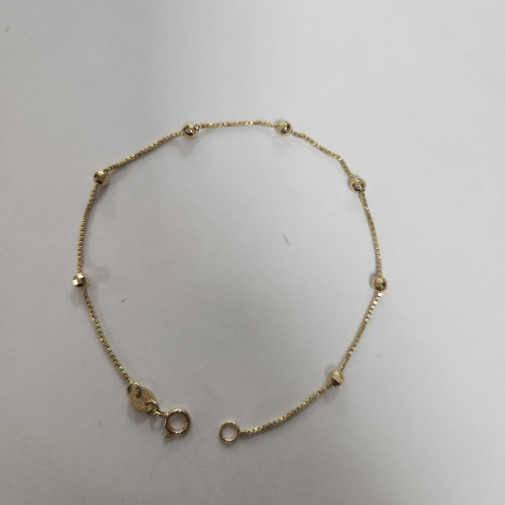 PULSERA ESPECIAL CON BOLITAS 14K 18 CM 1.4 GR (NUEVO)