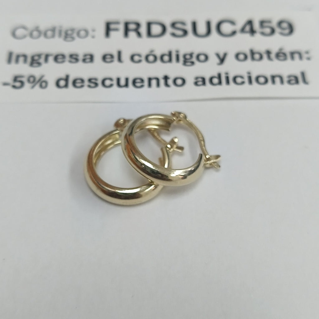 ARETES TEJIDO ARRACADAS LISAS 14K 2.1 GR (NUEVO)