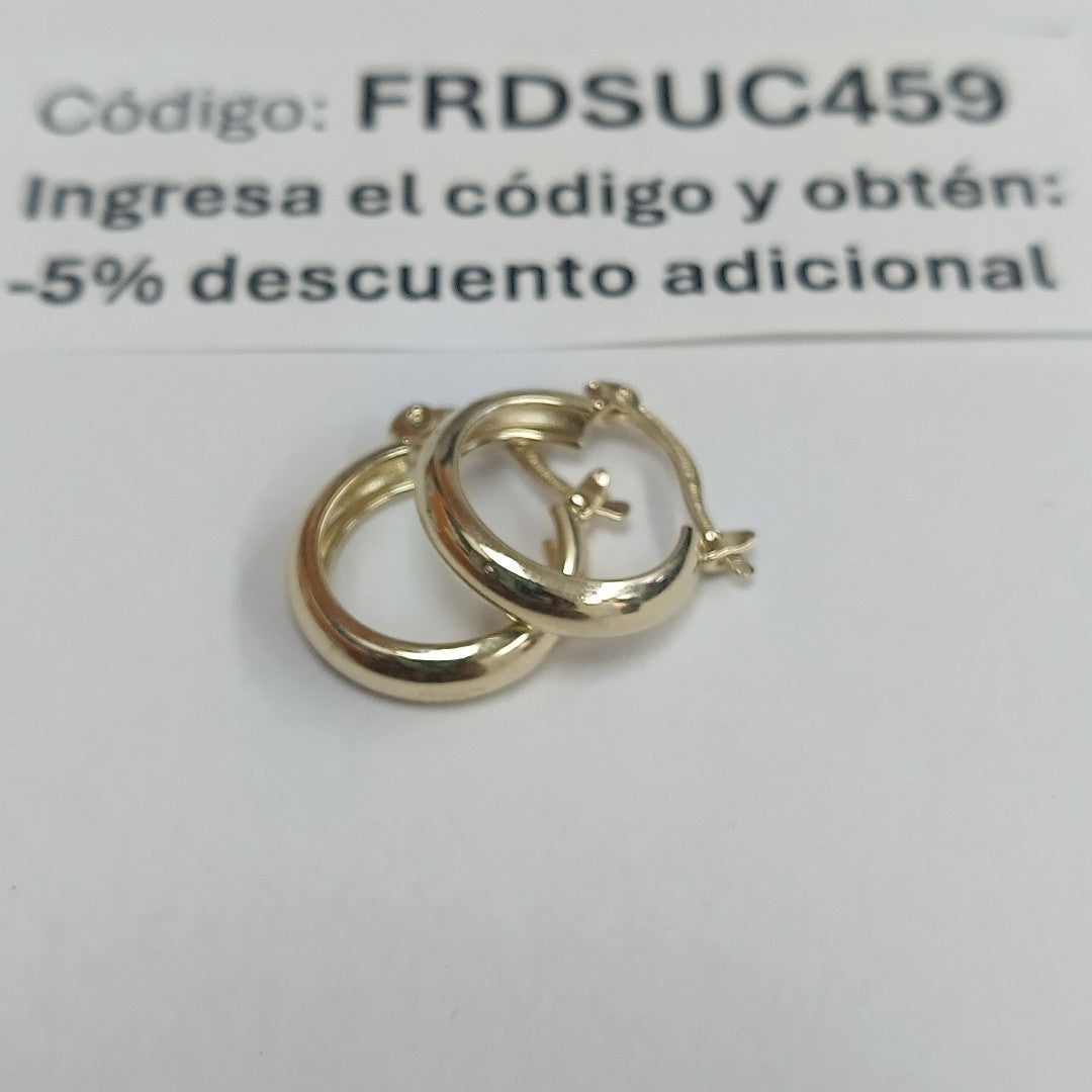 ARETES TEJIDO ARRACADAS LISAS 14K 2.1 GR (NUEVO)