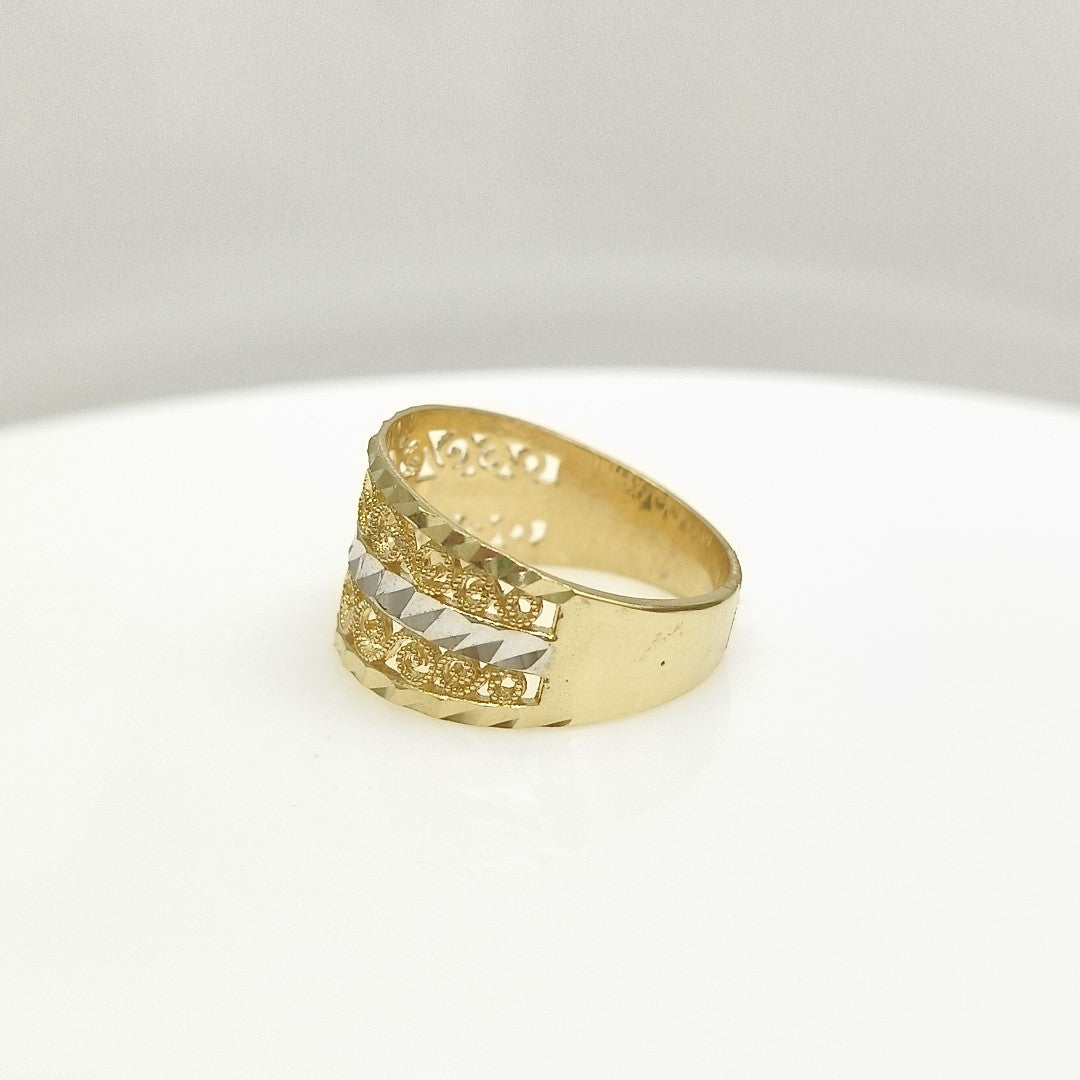 ANILLOS TIPO FILIGRANA COMBINADO 14K TALLA 7 2.9 GR (NUEVO)