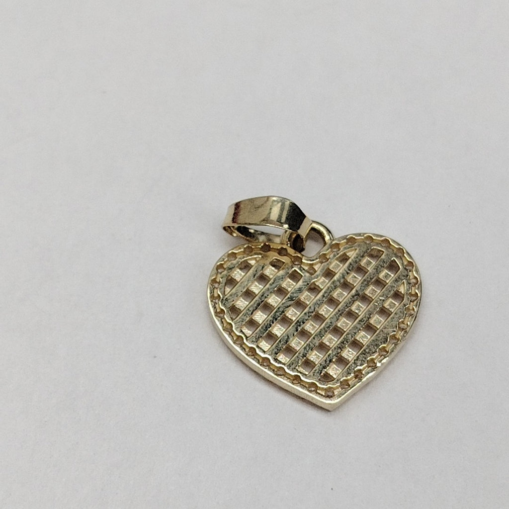 DIJE TEJIDO CORAZON CON CERCO DE CIRCONIAS 14K 1.2 GR (NUEVO)