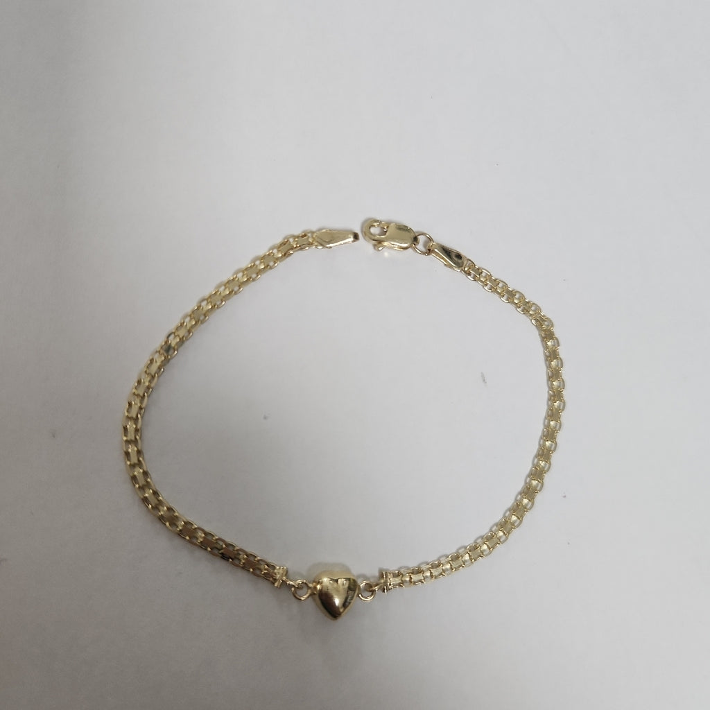 PULSERA ESPECIAL C CORAZON 14K 18 CM 2.7 GR (NUEVO)