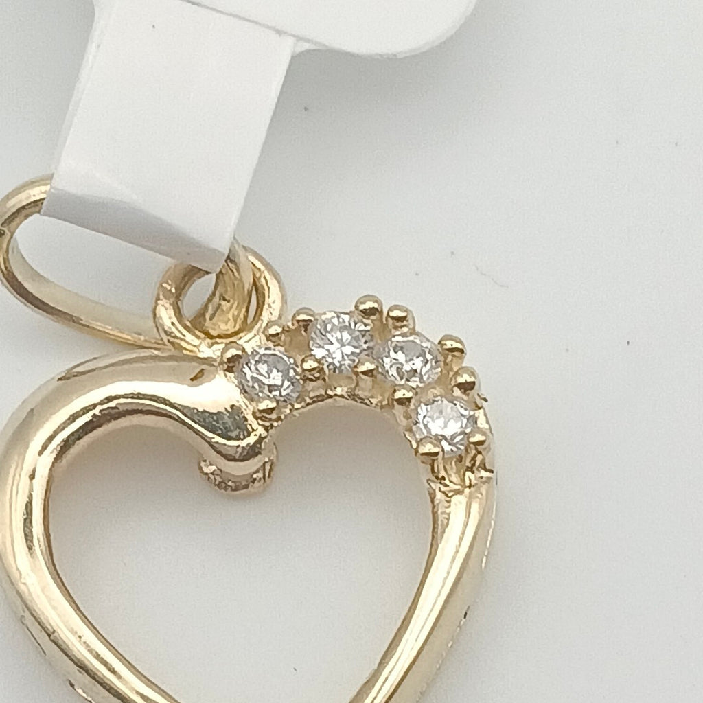DIJE CORAZON CON CIRCONIAS 14K 1.3 GR (NUEVO)