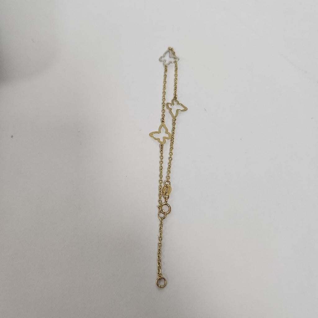 PULSERA ESPECIAL C MARIPOSAS 14K 18 CM 1.7 GR (NUEVO)
