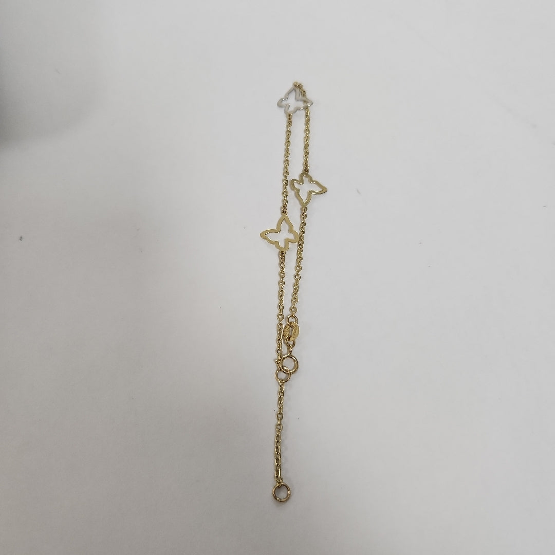 PULSERA ESPECIAL C MARIPOSAS 14K 18 CM 1.7 GR (NUEVO)