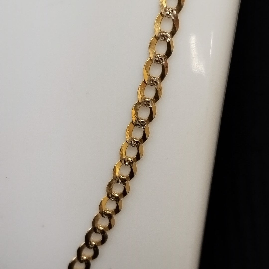 CADENAS BARBADA DIAMANTADA ORO 14K 55 CM 8.9 GR (NUEVO)
