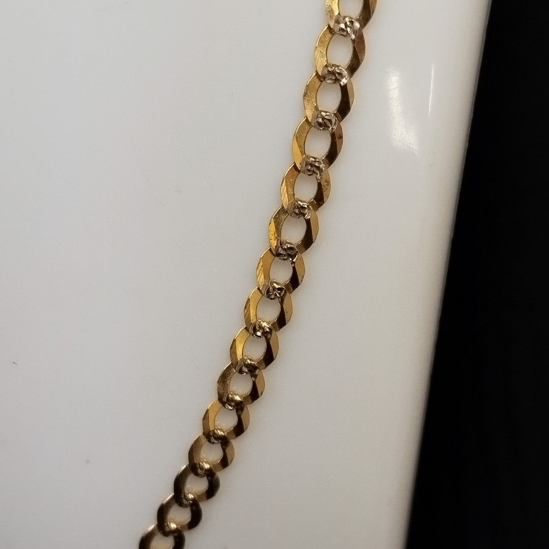 CADENAS BARBADA DIAMANTADA ORO 14K 55 CM 8.9 GR (NUEVO)