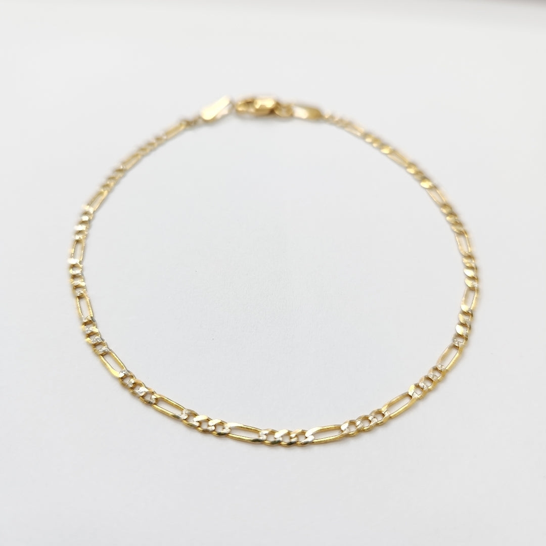 PULSERA 3X1 DIAMANTADA 14K 18 CM 1.5 GR (NUEVO)
