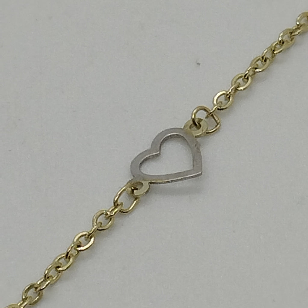 PULSERA ESPECIAL CON CORAZONES 14K 18 CM 1.3 GR (NUEVO)