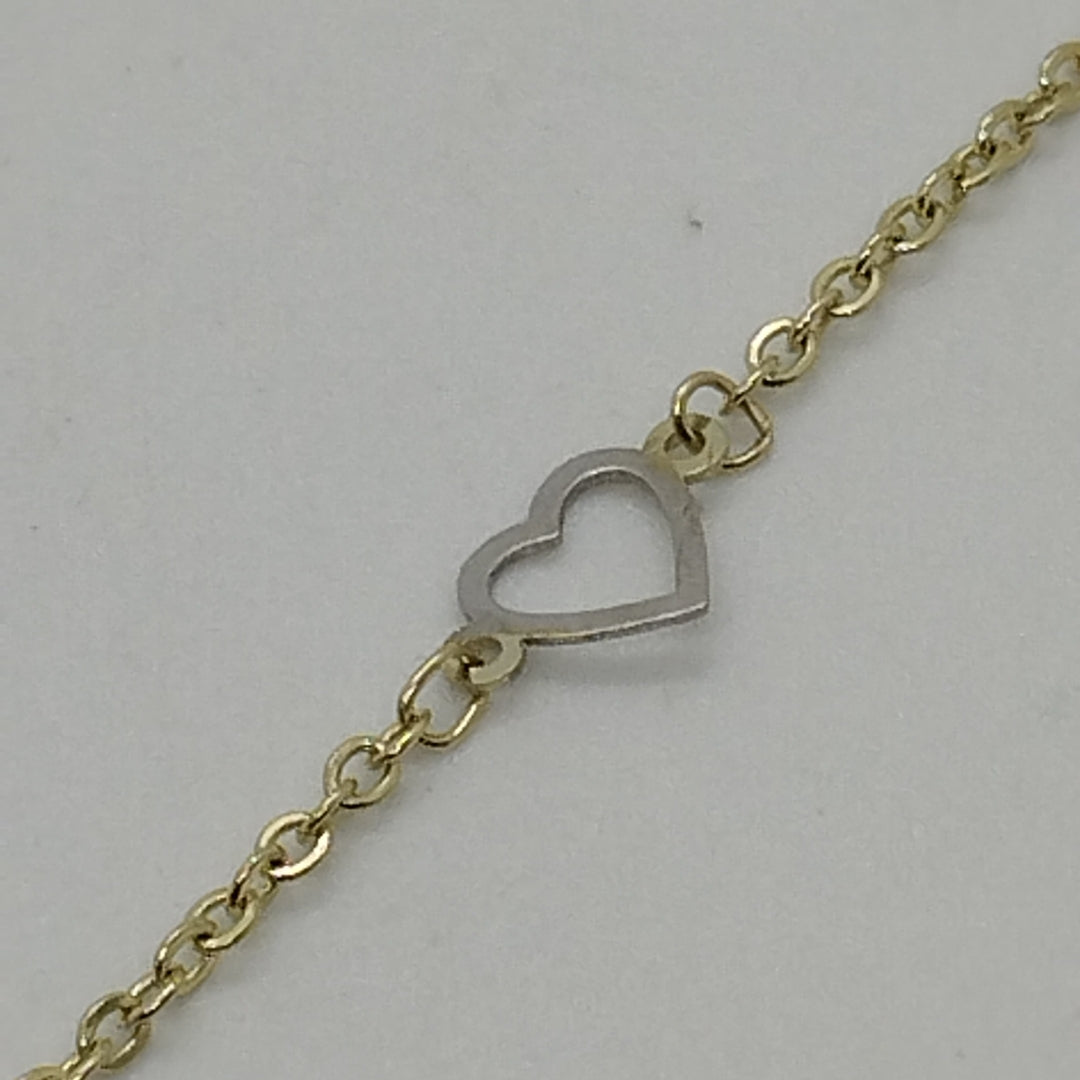 PULSERA ESPECIAL CON CORAZONES 14K 18 CM 1.3 GR (NUEVO)