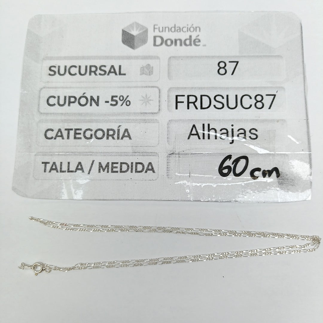 CADENA PLATA 1,90 GRMS (SEMINUEVO)