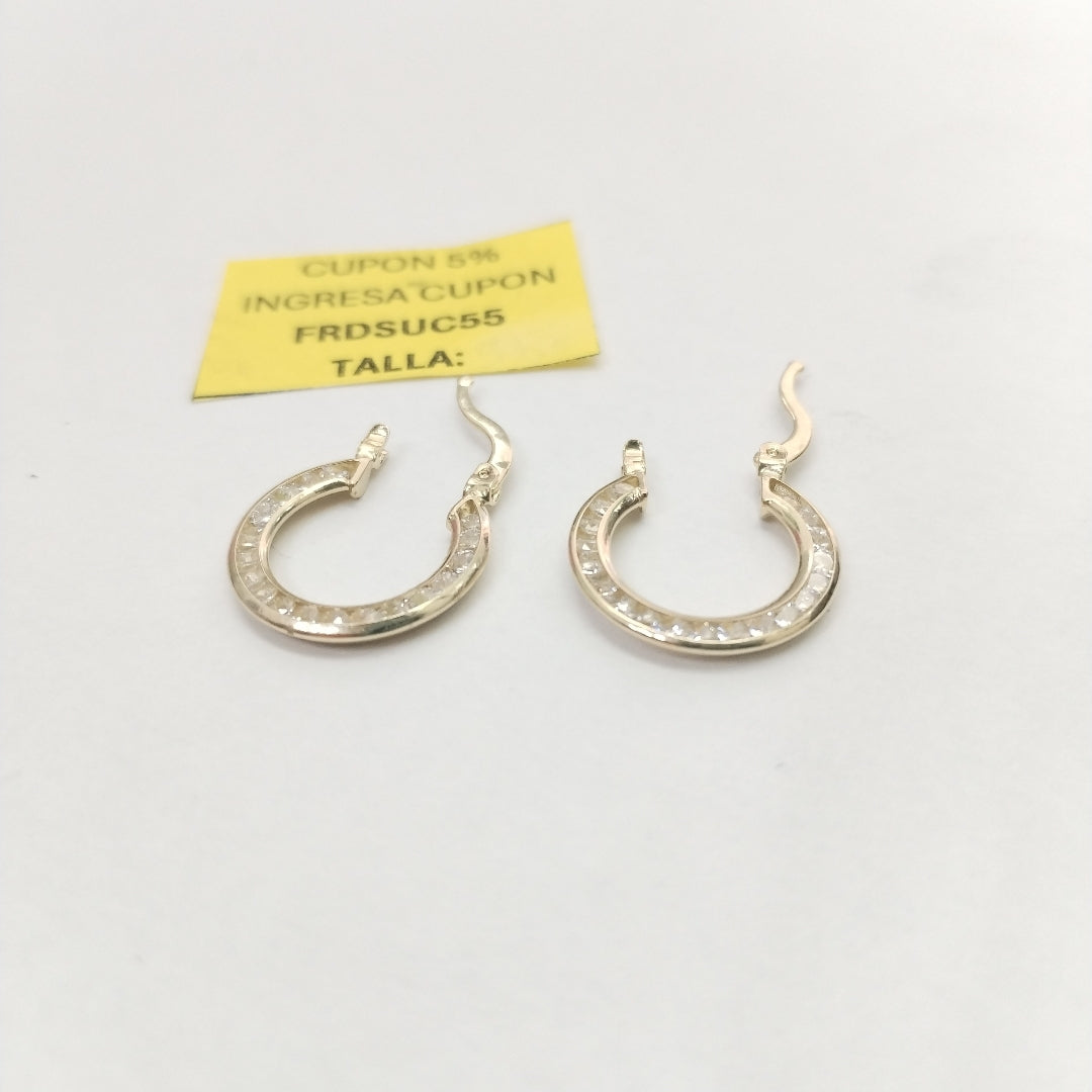 ARETES ARRACADAS CON CIRCONIAS 14K 2.3 GR (NUEVO)