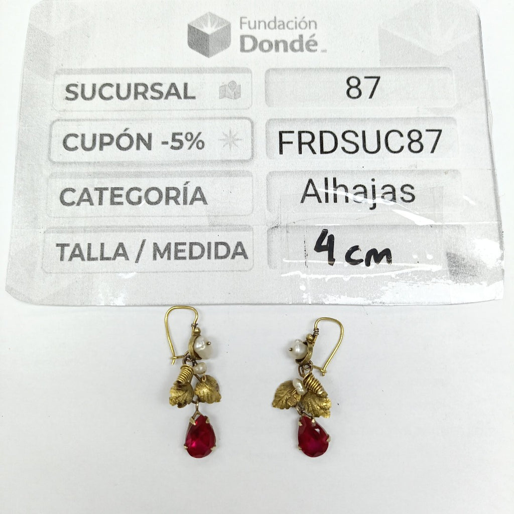 ARETES PAR ORO 8 K 5.5 GRMS (SEMINUEVO)