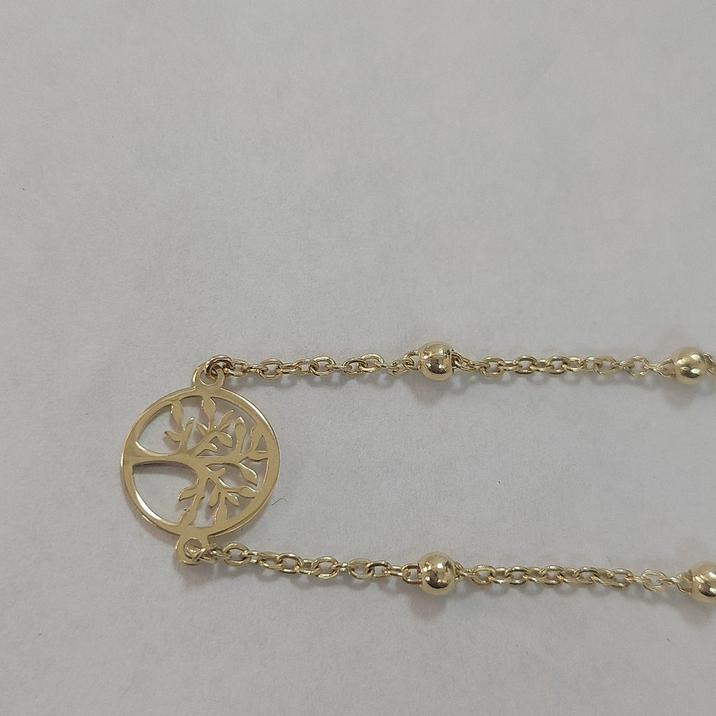 PULSERA TEJIDO ESPECIAL ARBOL 14K 18 CM 1.8 GR (NUEVO)