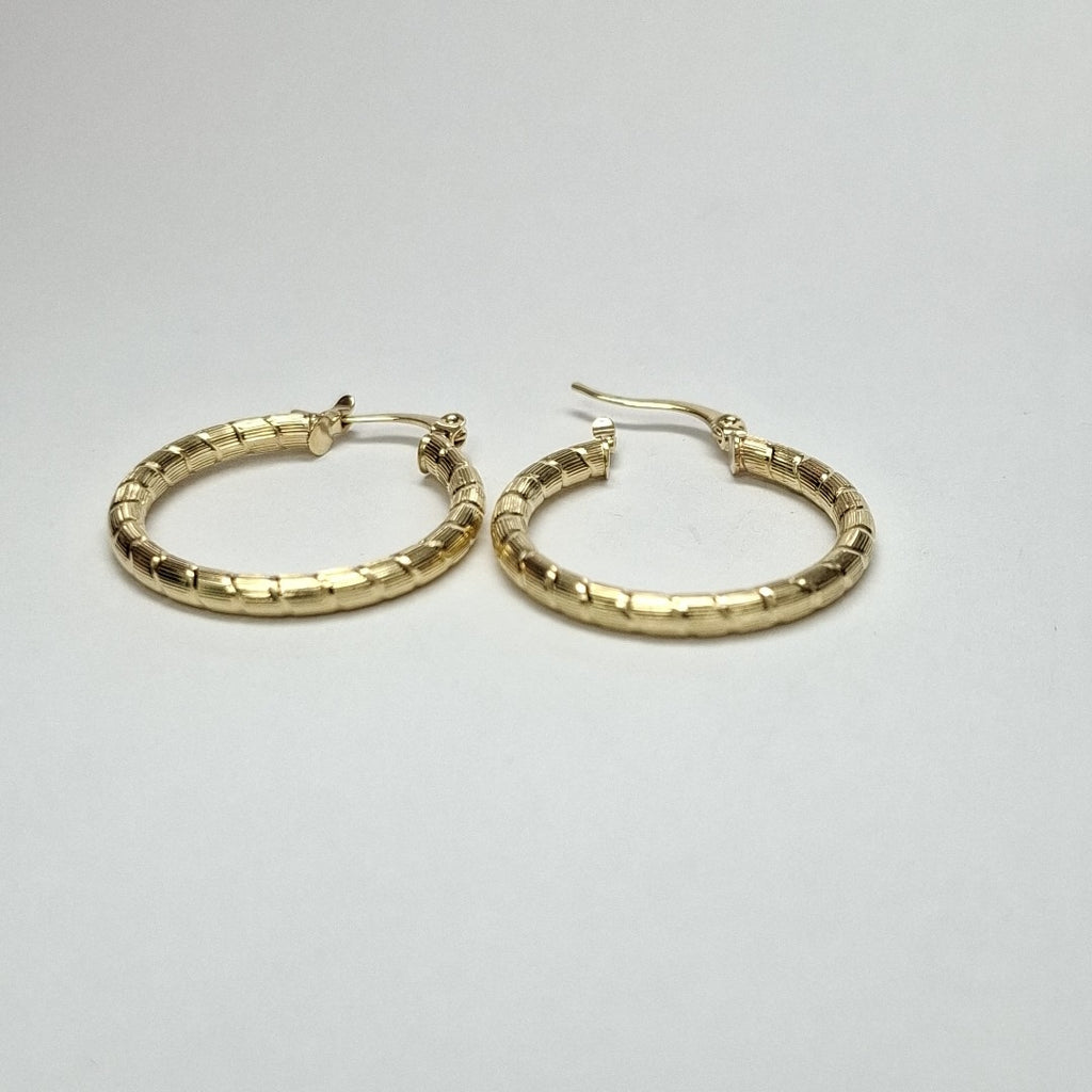 ARETES ARRACADAS LABRADAS 14K 3.3 GR (NUEVO)