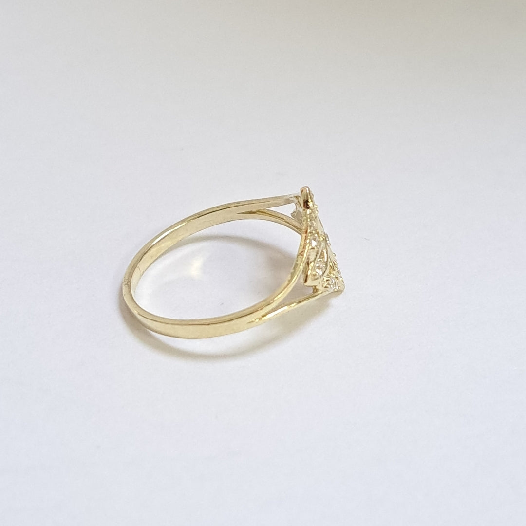 ANILLOS ANILLITO FIG NUDO DE BRUJA CON CIRCONIAS 10K TALLA 8 1.7 GR (NUEVO)