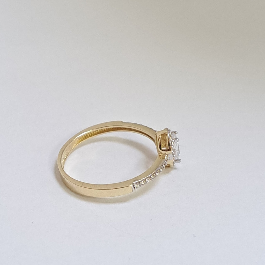 ANILLO ANILLITO C CIRCONIAS 14K 8.5 TALLA 2.2 GR (NUEVO)