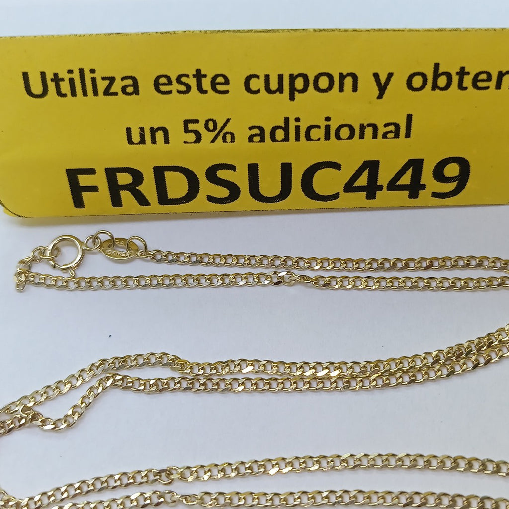 CADENAS TEJIDO BARBADA ORO 10K 50 CM 3.4 GR (NUEVO)