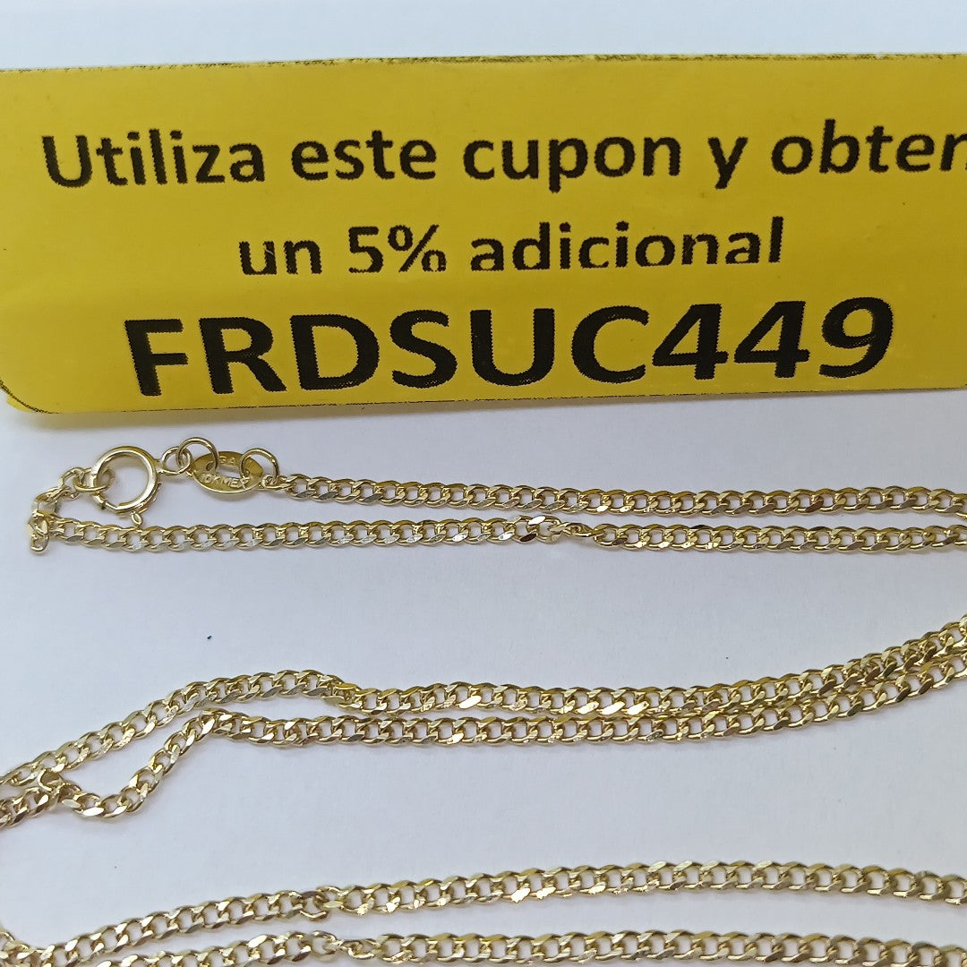 CADENAS TEJIDO BARBADA ORO 10K 50 CM 3.4 GR (NUEVO)