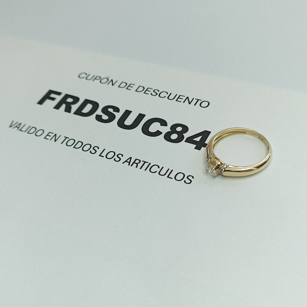 ANILLO ANILLITO C CIRCONIAS 14K 7 TALLA 2.3 GR (NUEVO)
